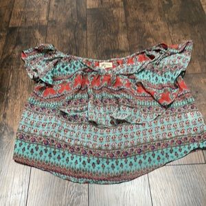 Show me your MuMu Blue and Red Chiquita Peasant  Top